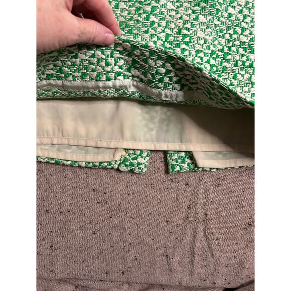 J.Crew No. 2 Pencil Skirt Size 6 Green White Tweed Career Workwear - Picture 2 of 9